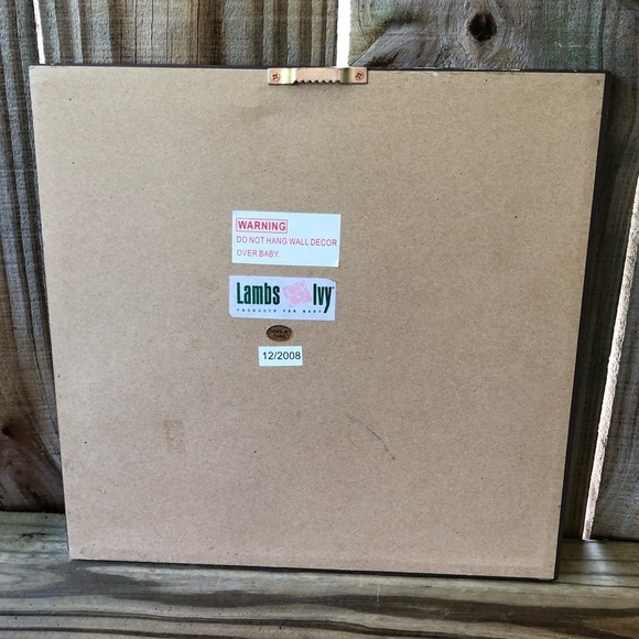 Lambs & Ivy Framed Green & Brown Appliqué Giraffe For Baby Nursery /Child’s Room - Picture 3 of 5